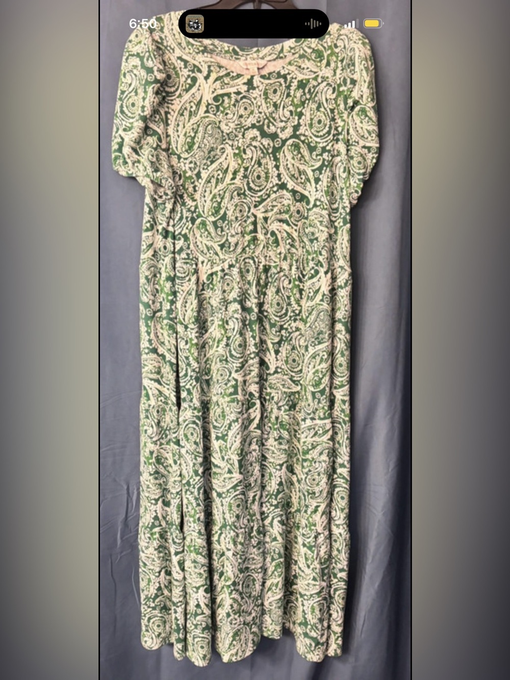 crown & ivy Green Paisley Maxi Dress